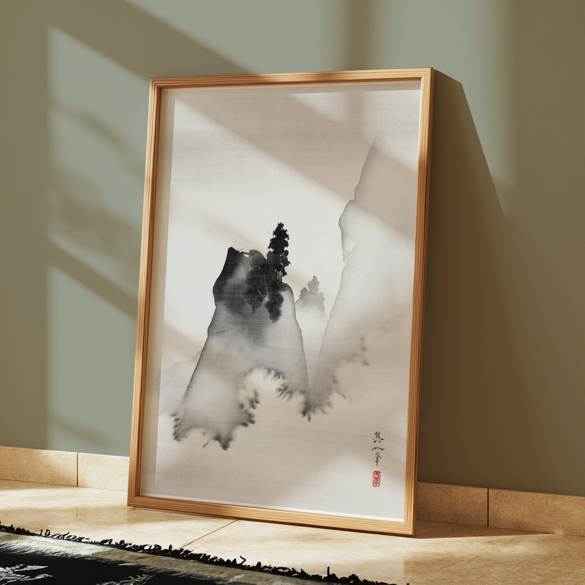 Premium Poster of Japanese Landscape Ink Wash Painting Art Posters