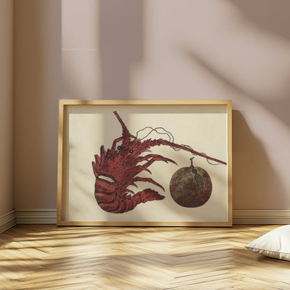 Premium Poster of Japanese Lobster Underwater Art Print Decorative Posters