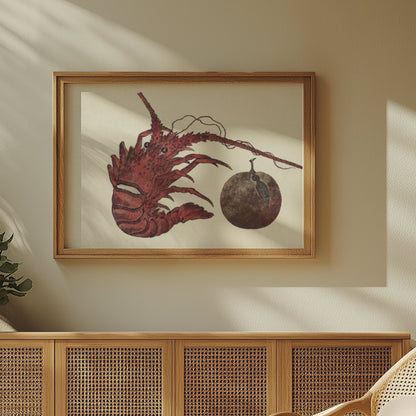 Premium Poster of Japanese Lobster Underwater Art Print Decorative Posters