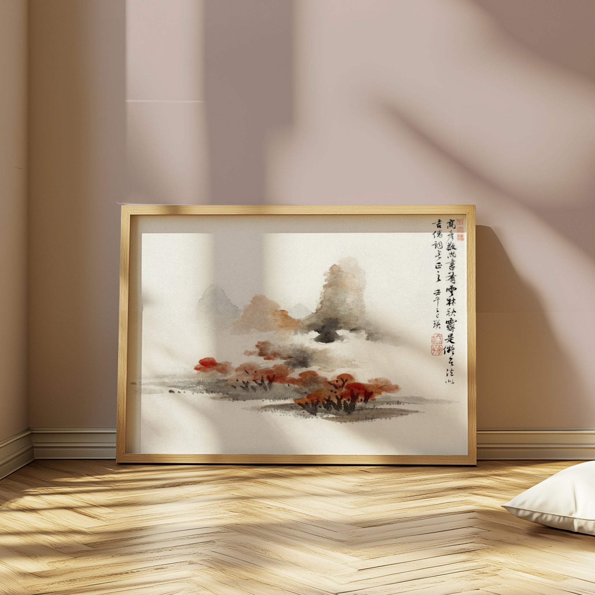 Premium Poster of Japanese Minimalist Watercolor Landscape Posters