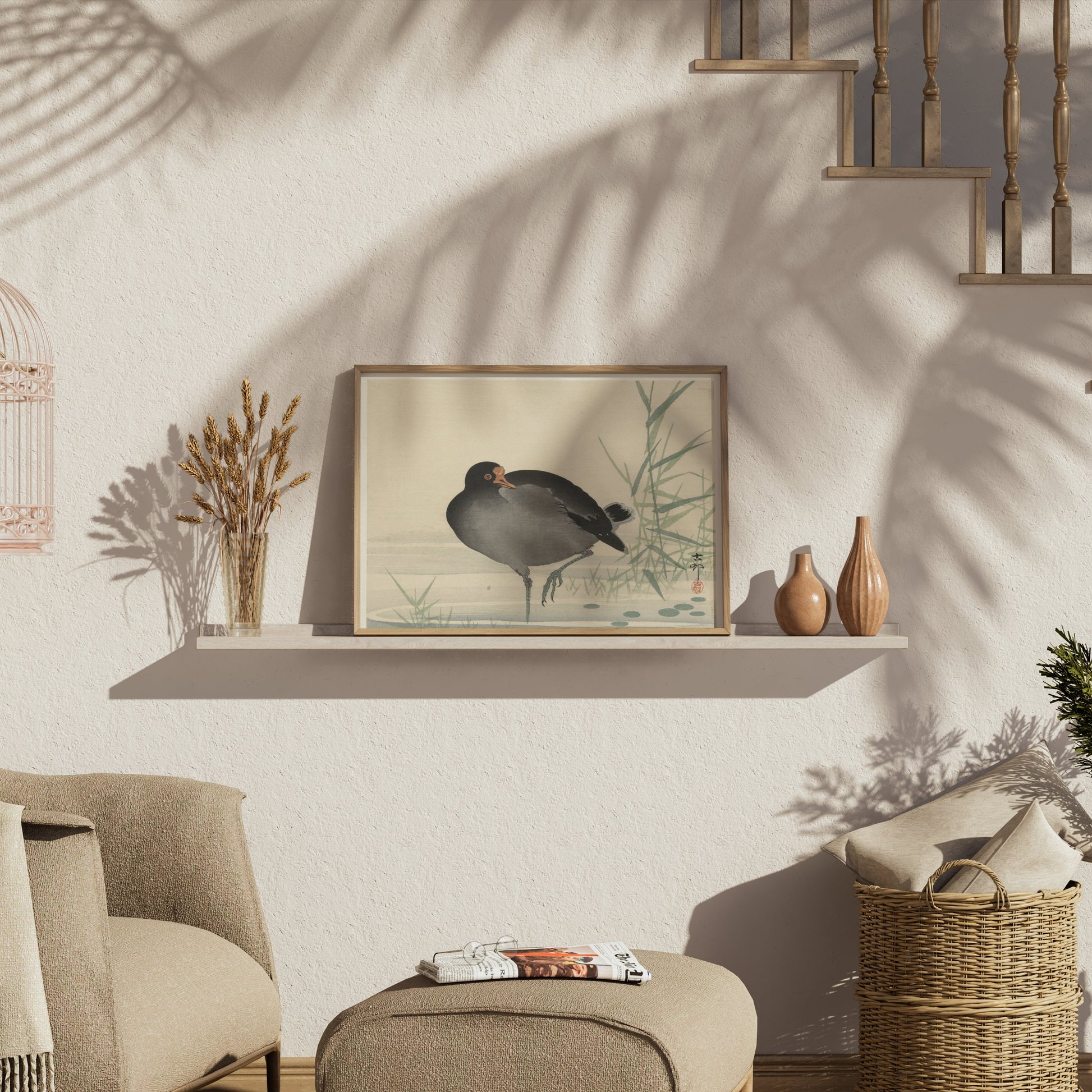 Premium Poster of Japanese Moorhen Standing in Water Wall Art Posters