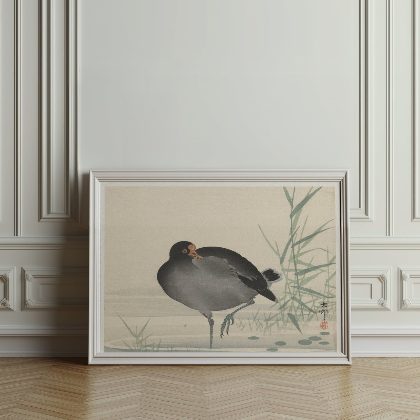 Premium Poster of Japanese Moorhen Standing in Water Wall Art Posters