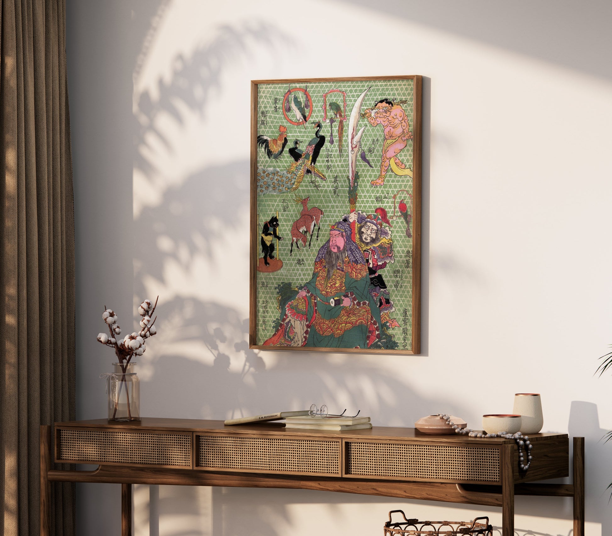 Premium Poster of Japanese Mythological Print Ornate Samurai Art Posters
