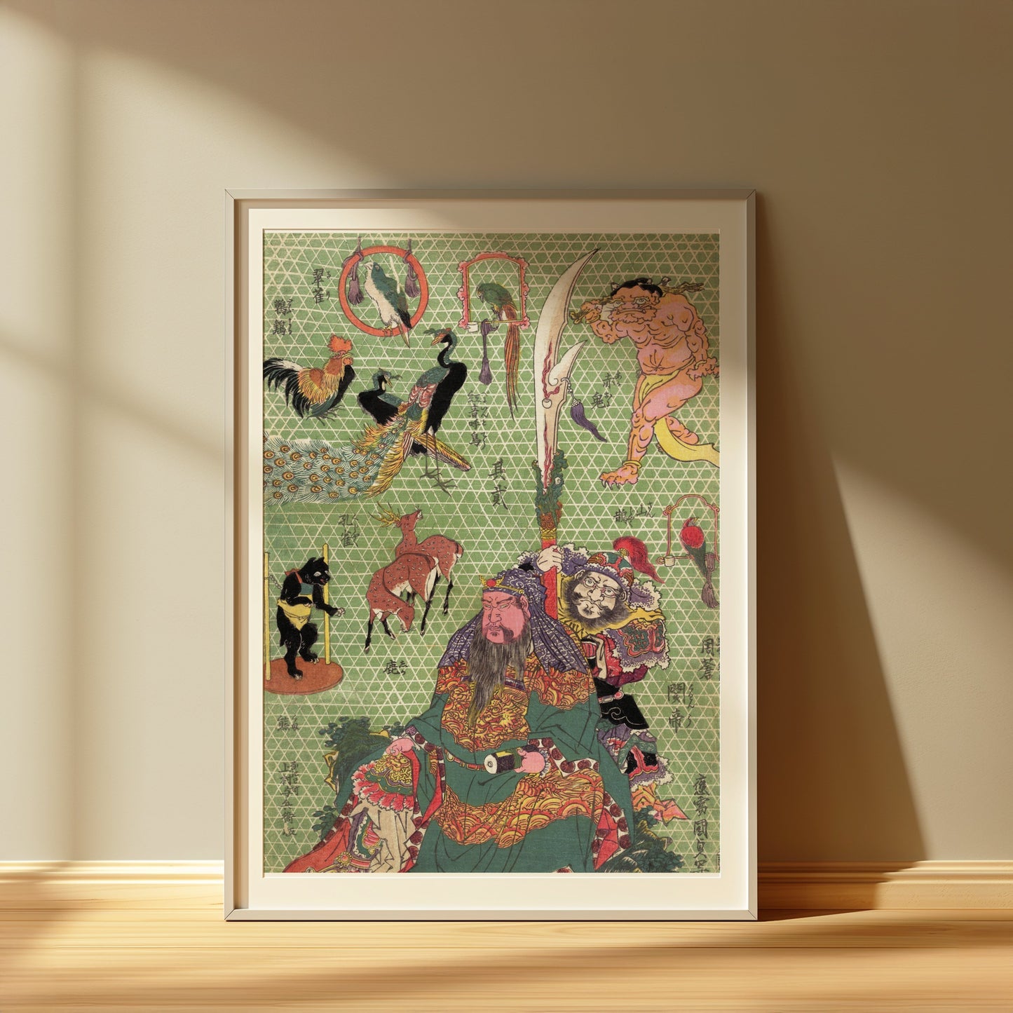 Premium Poster of Japanese Mythological Print Ornate Samurai Art Posters