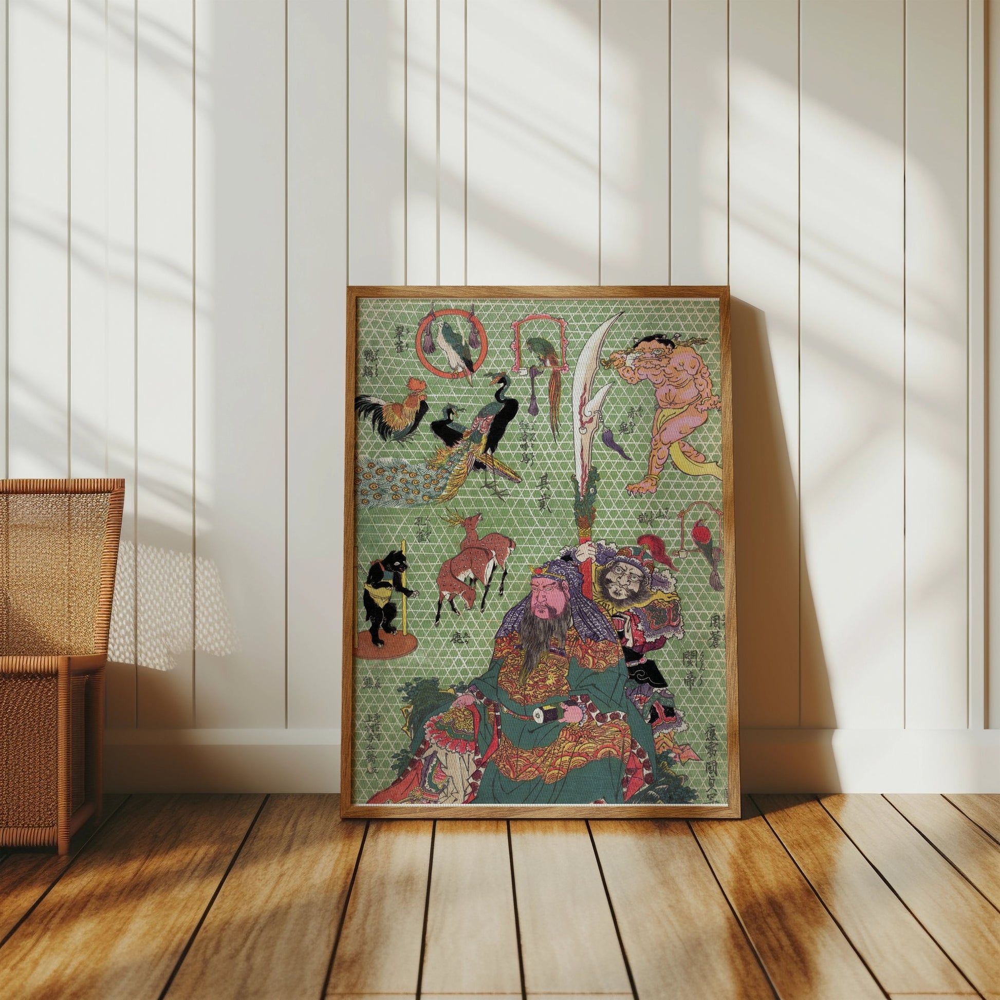 Premium Poster of Japanese Mythological Print Ornate Samurai Art Posters