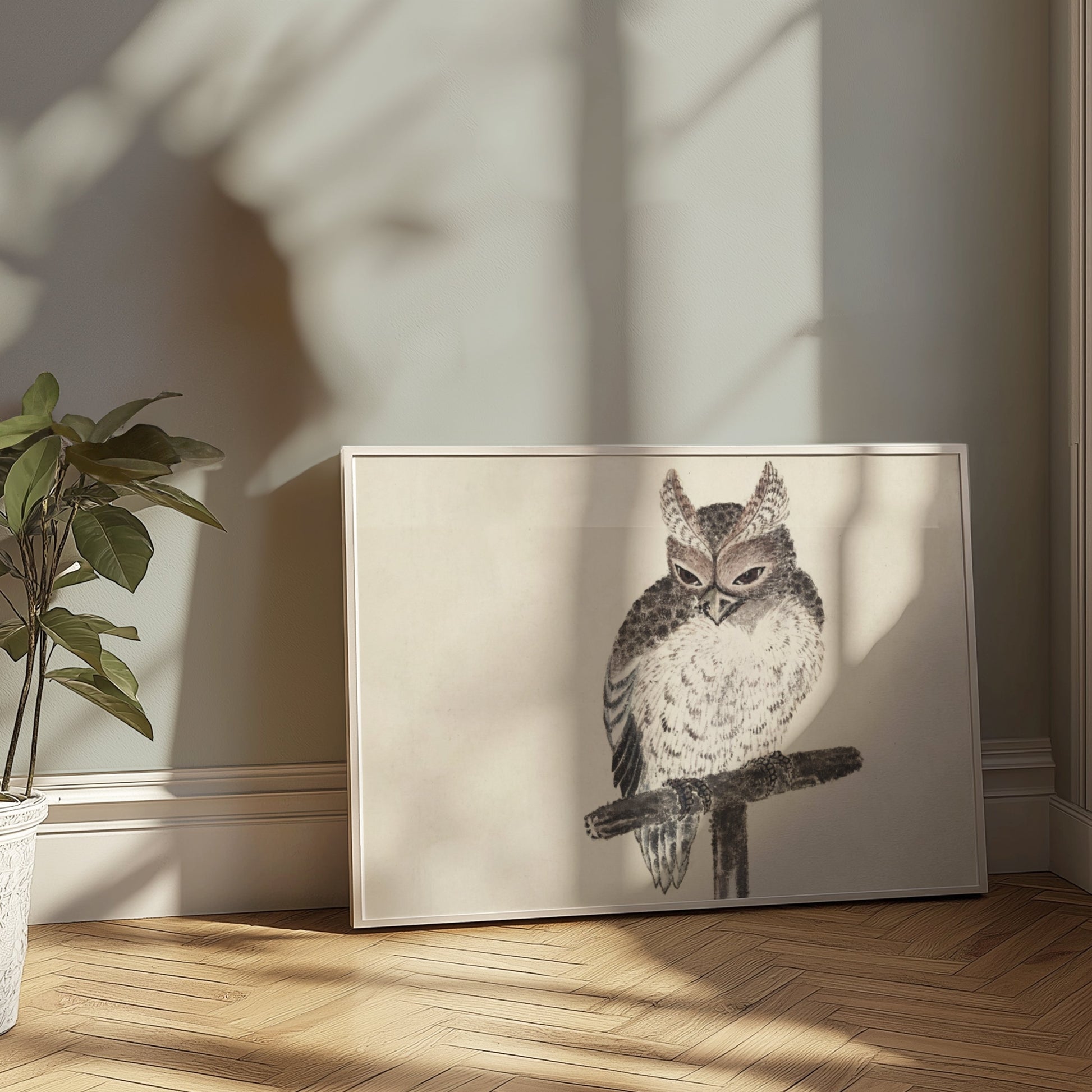 Premium Poster of Japanese Owl Art Handmade Wall Decor Posters