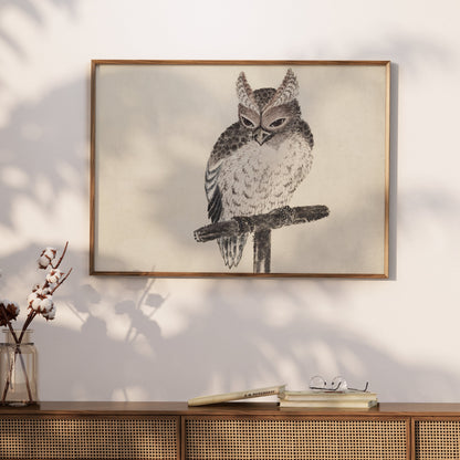 Premium Poster of Japanese Owl Art Handmade Wall Decor Posters
