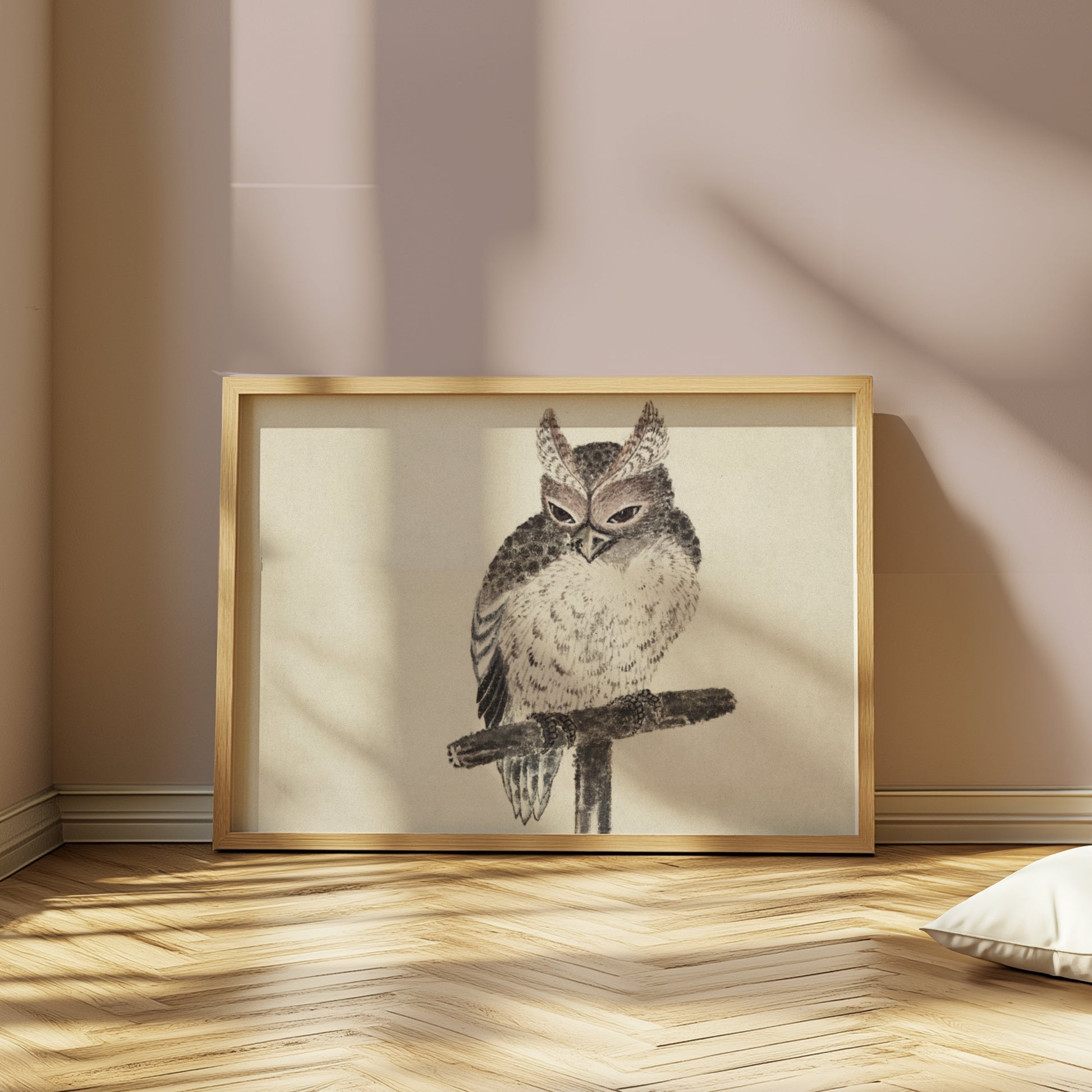 Premium Poster of Japanese Owl Art Handmade Wall Decor Posters