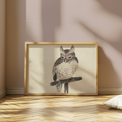 Premium Poster of Japanese Owl Art Handmade Wall Decor Posters