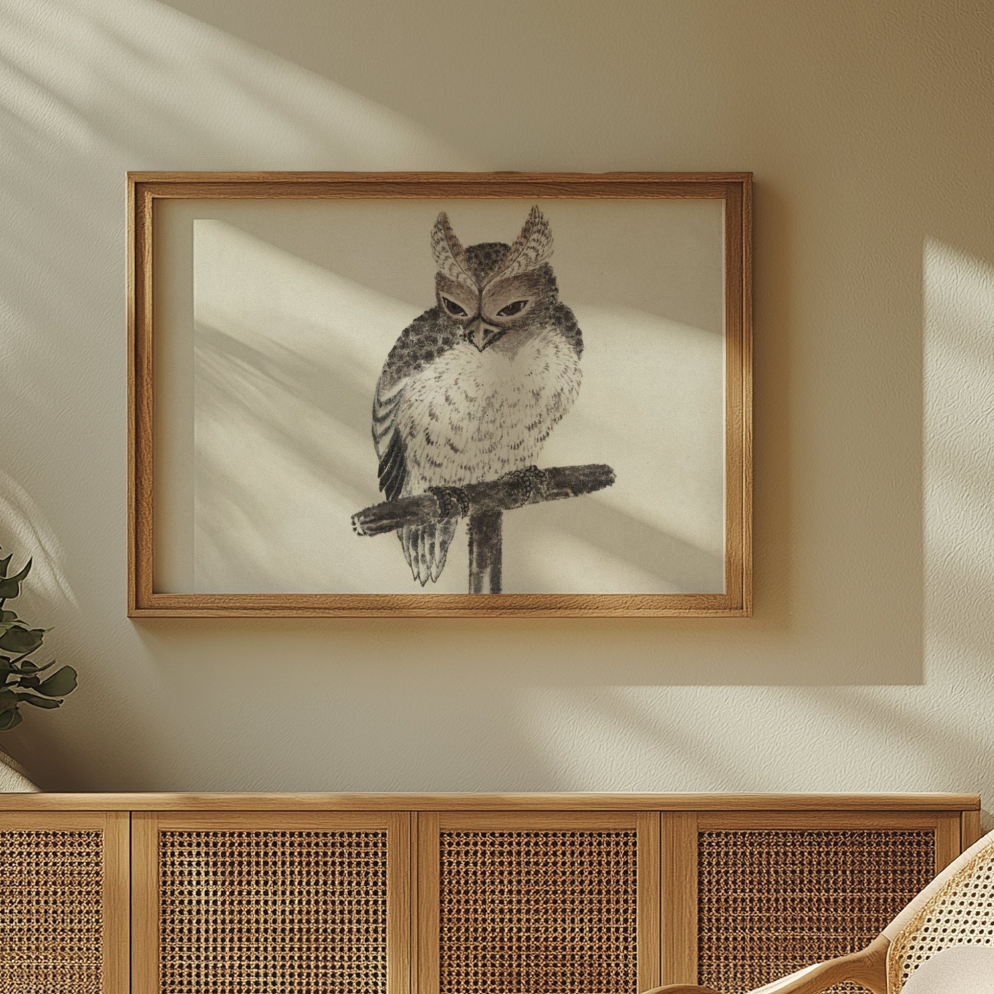 Premium Poster of Japanese Owl Art Handmade Wall Decor Posters