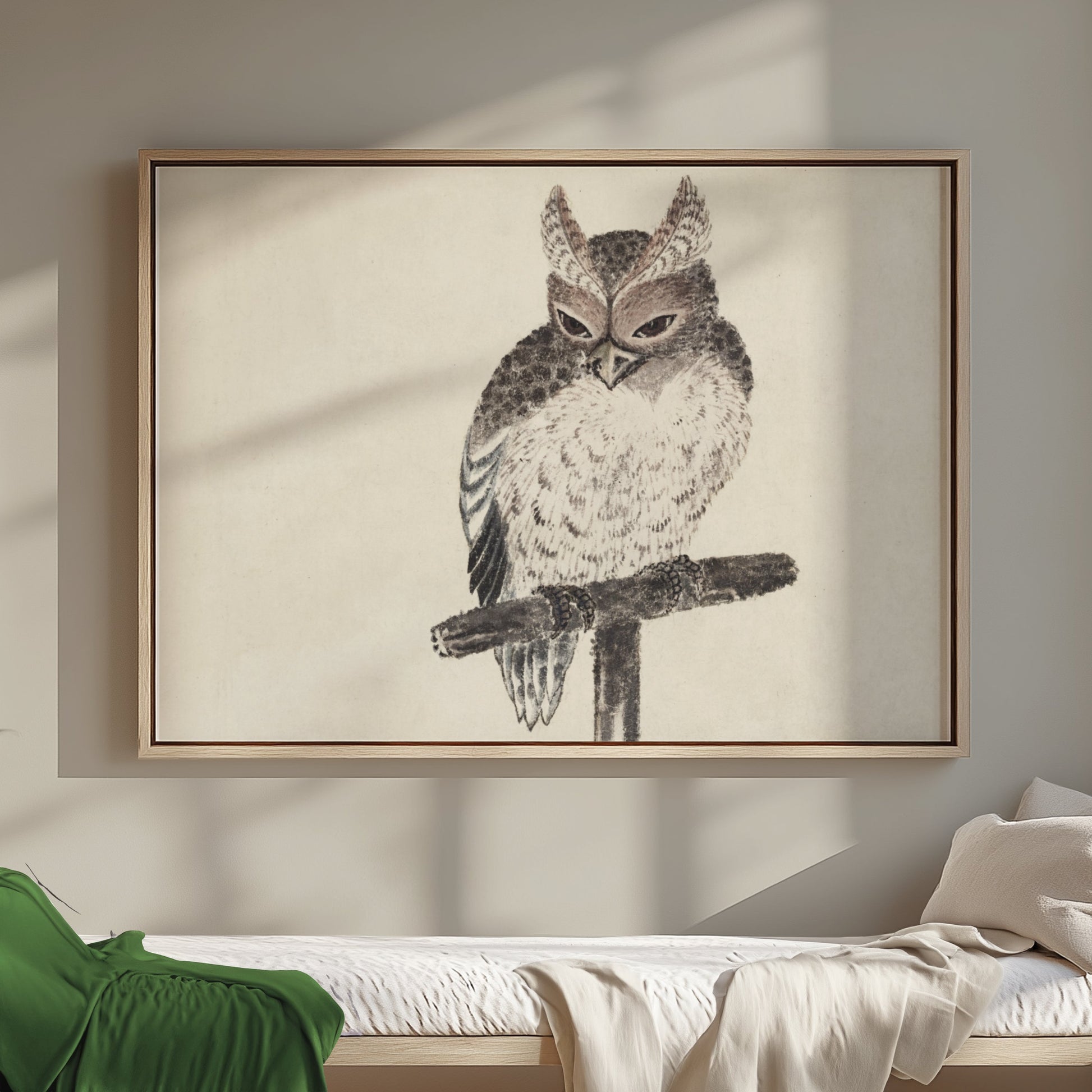Premium Poster of Japanese Owl Art Handmade Wall Decor Posters