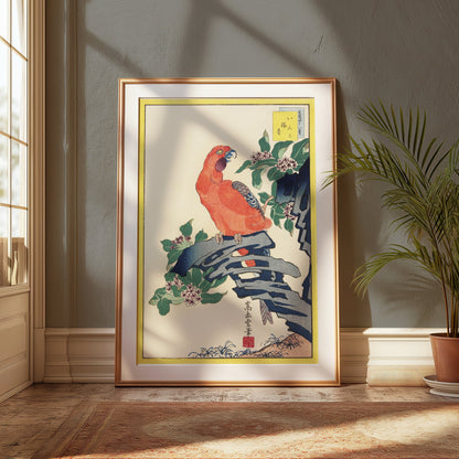 Premium Poster of Japanese Parrot Print Ukiyo-e Style Decorative Posters