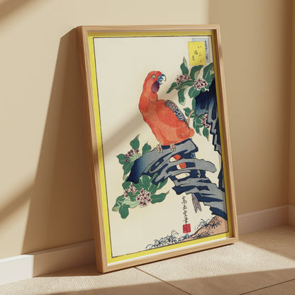 Premium Poster of Japanese Parrot Print Ukiyo-e Style Decorative Posters