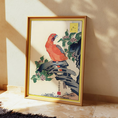 Premium Poster of Japanese Parrot Print Ukiyo-e Style Decorative Posters