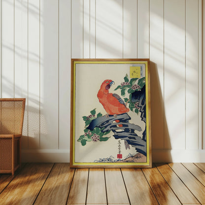 Premium Poster of Japanese Parrot Print Ukiyo-e Style Decorative Posters