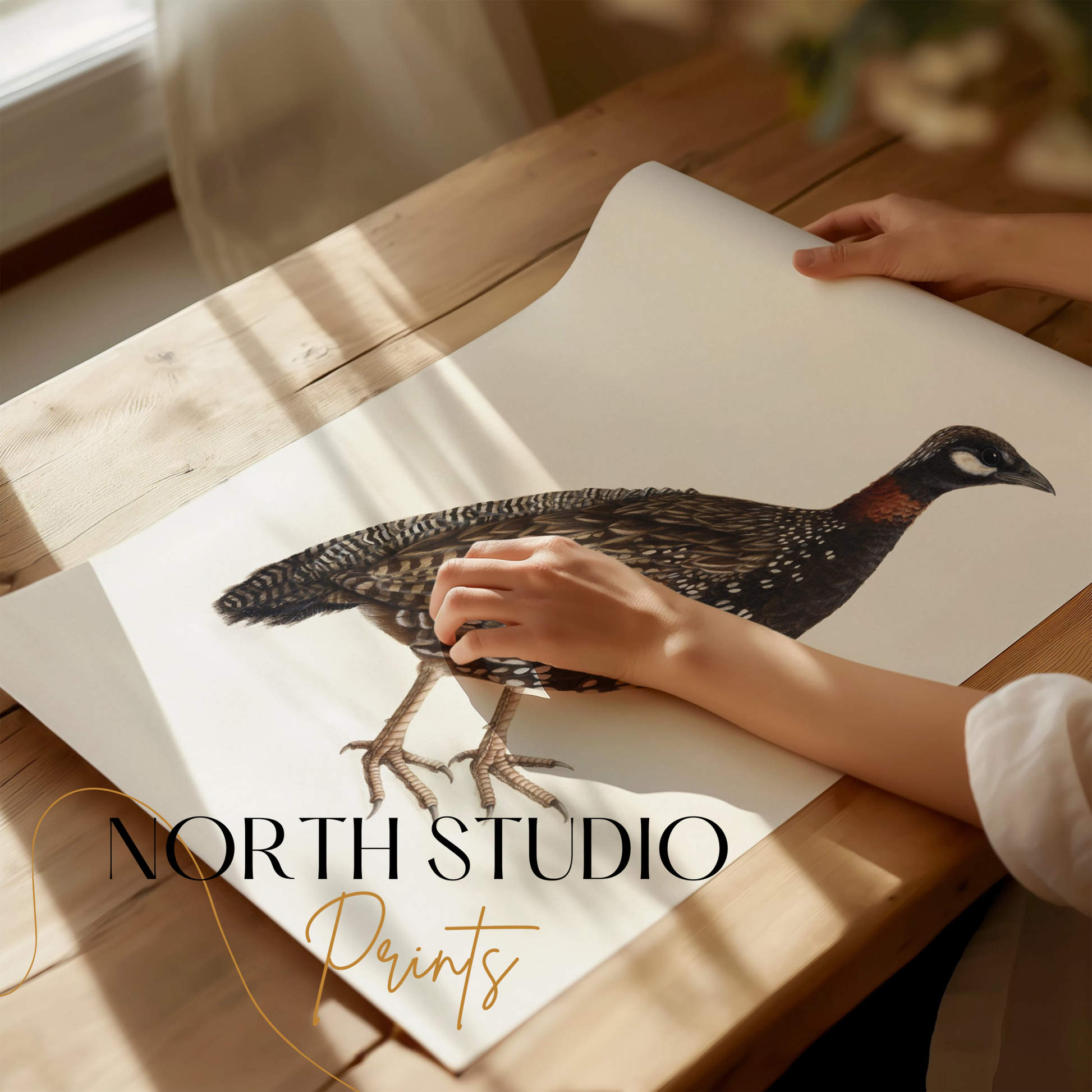 Premium Poster of Japanese Quail Bird Naturalistic Art Print Posters