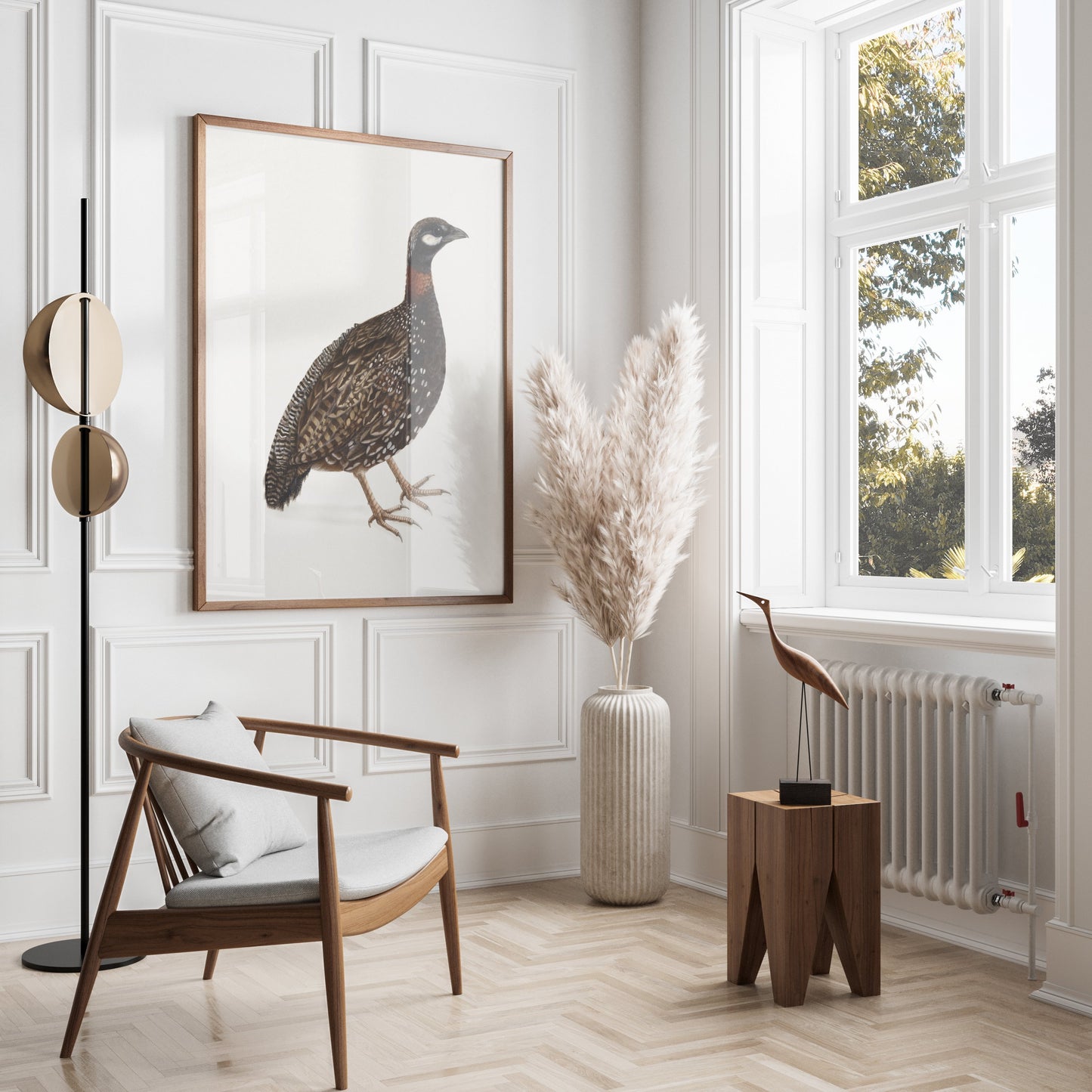 Premium Poster of Japanese Quail Bird Naturalistic Art Print Posters