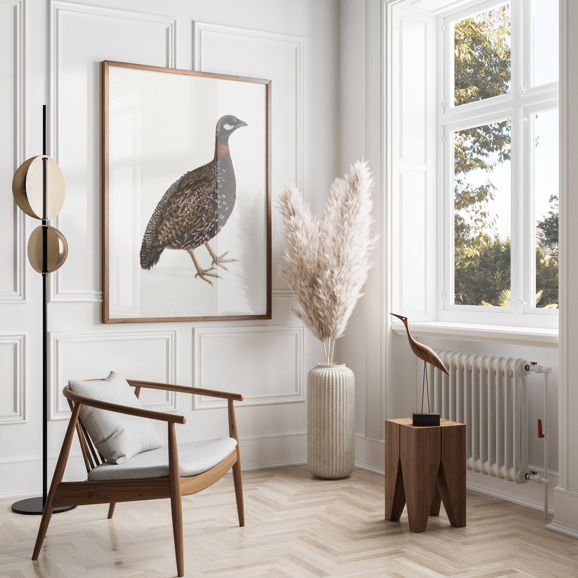 Premium Poster of Japanese Quail Bird Naturalistic Art Print Posters