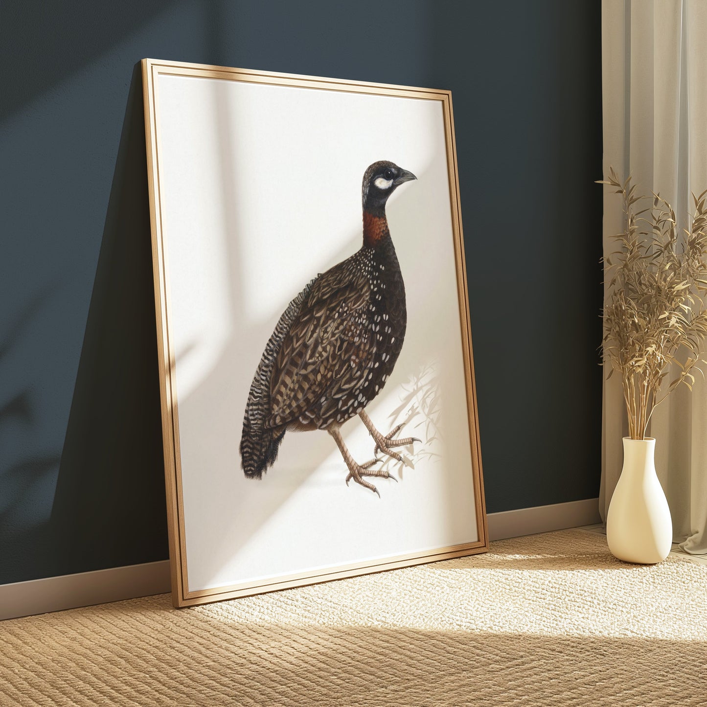 Premium Poster of Japanese Quail Bird Naturalistic Art Print Posters