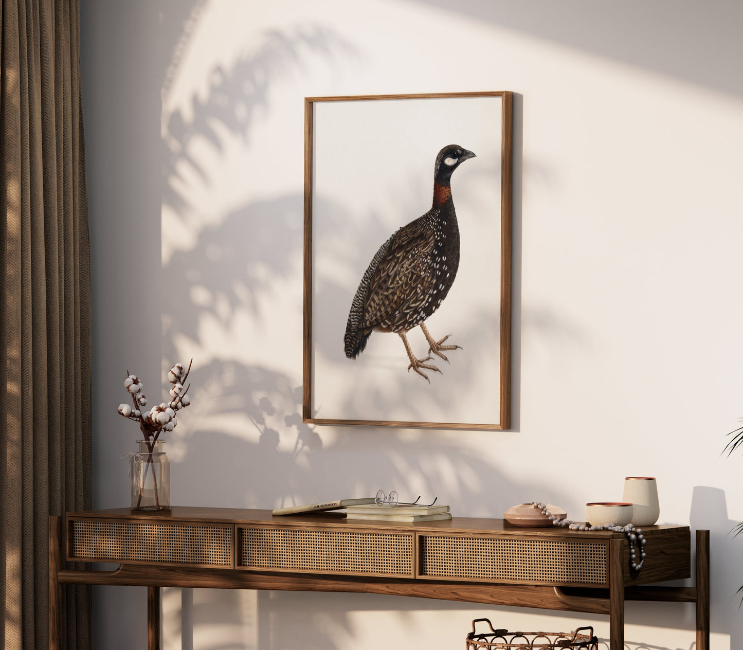 Premium Poster of Japanese Quail Bird Naturalistic Art Print Posters
