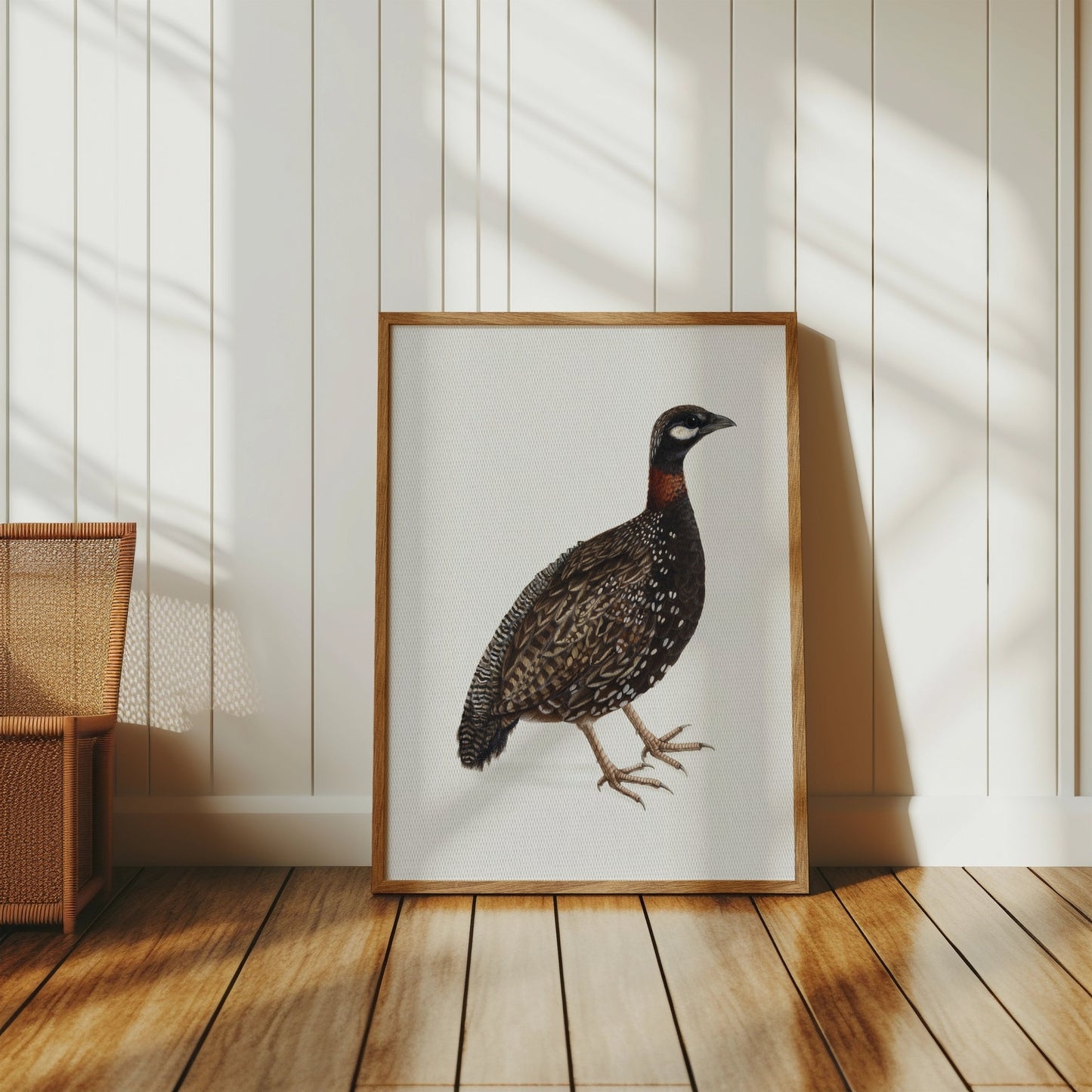 Premium Poster of Japanese Quail Bird Naturalistic Art Print Posters