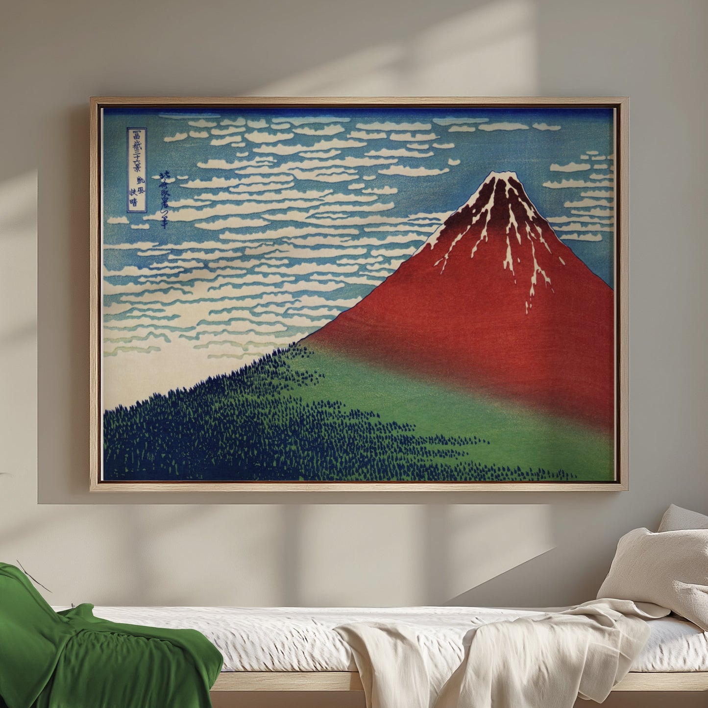 Premium Poster of Japanese Red Mountain Landscape Artwork Posters