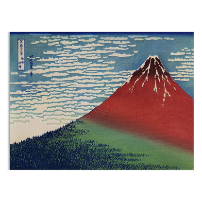 Premium Poster of Japanese Red Mountain Landscape Artwork Posters