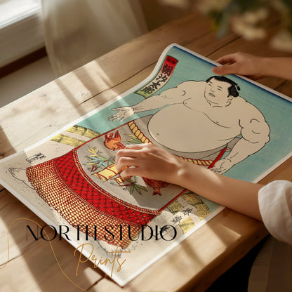 Premium Poster of Japanese Sumo Wrestler Ukiyo e Print Art Posters