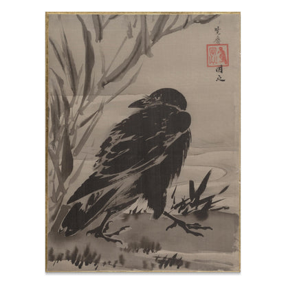 Premium Poster of Japanese Traditional Brush Art Raven Posters