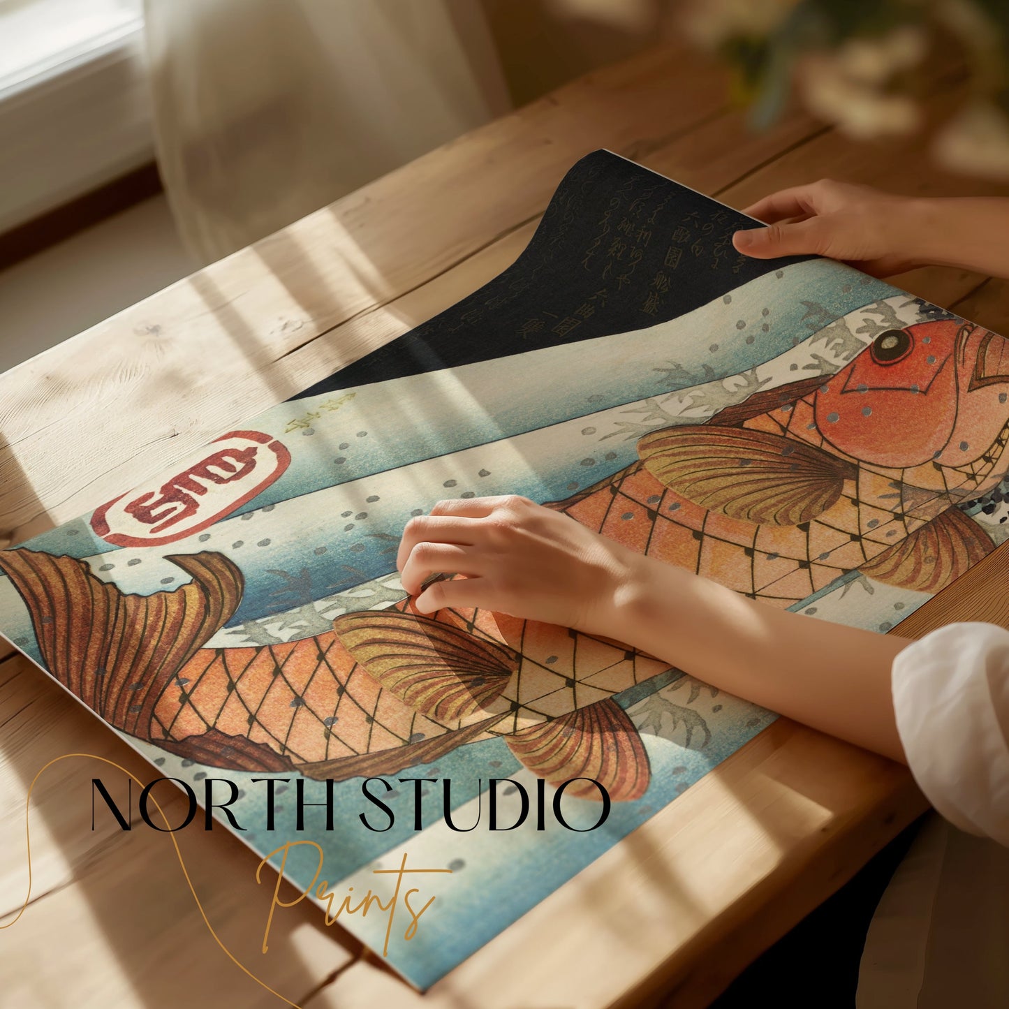 Premium Poster of Japanese Traditional Fish Woodblock Art Posters