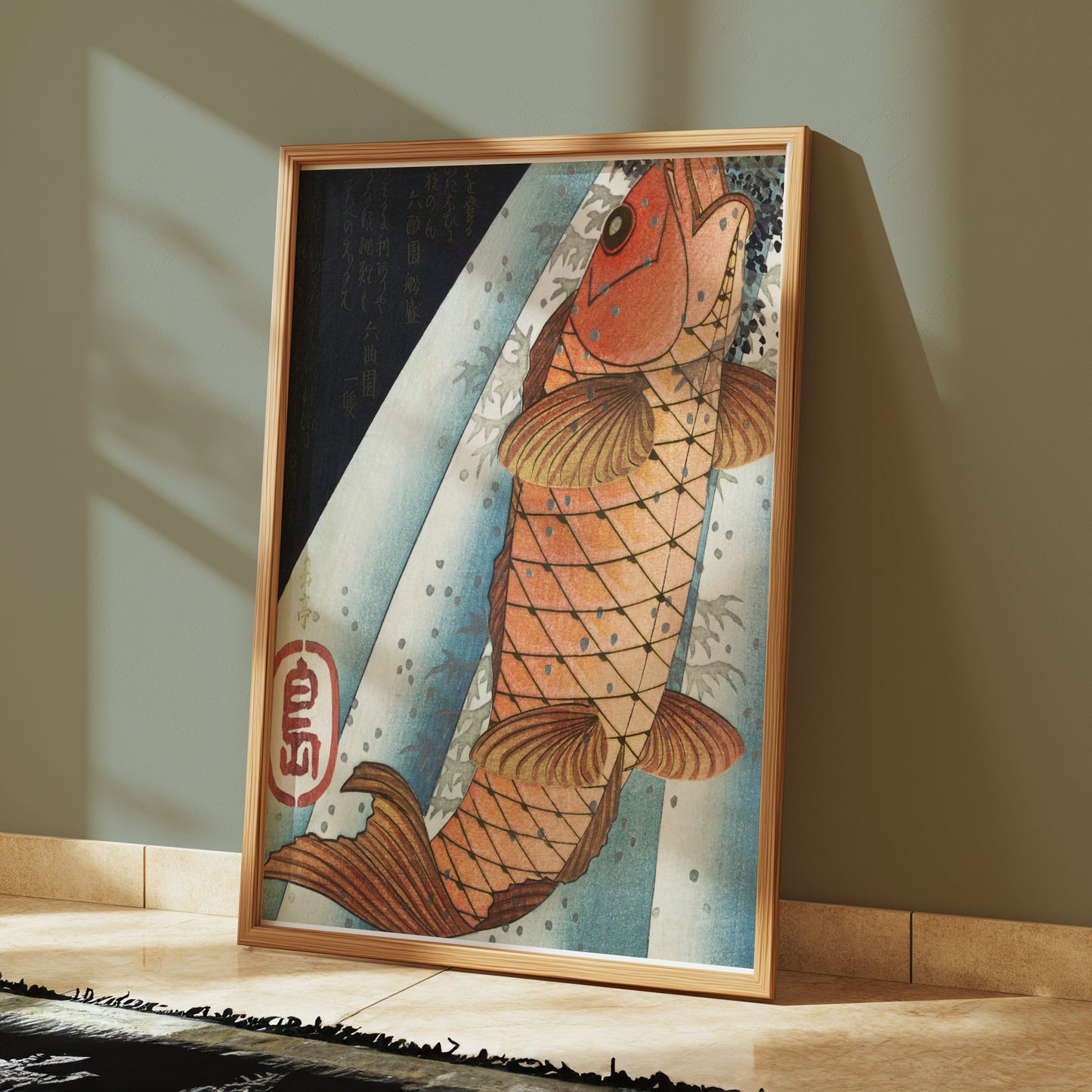 Premium Poster of Japanese Traditional Fish Woodblock Art Posters