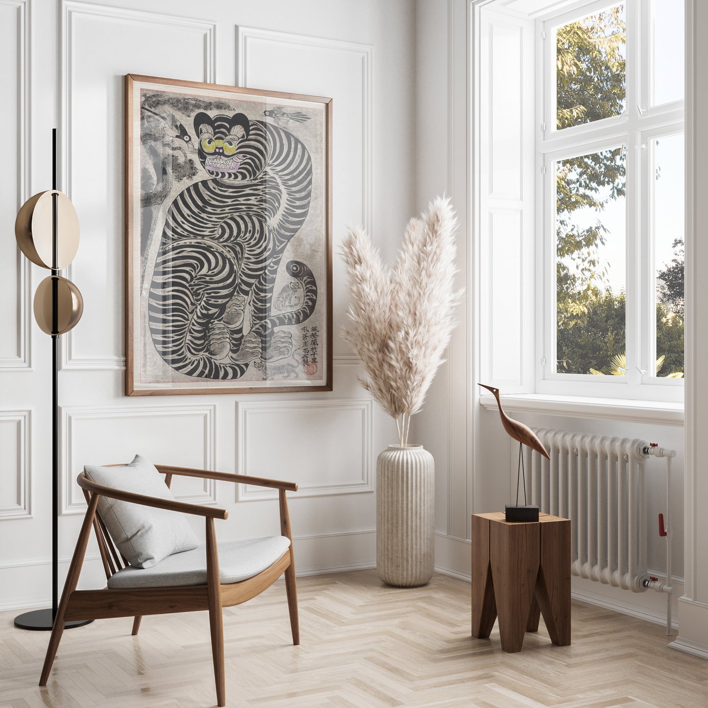 Premium Poster of Japanese Vibrant Psychedelic Tiger Design Art Wall Posters