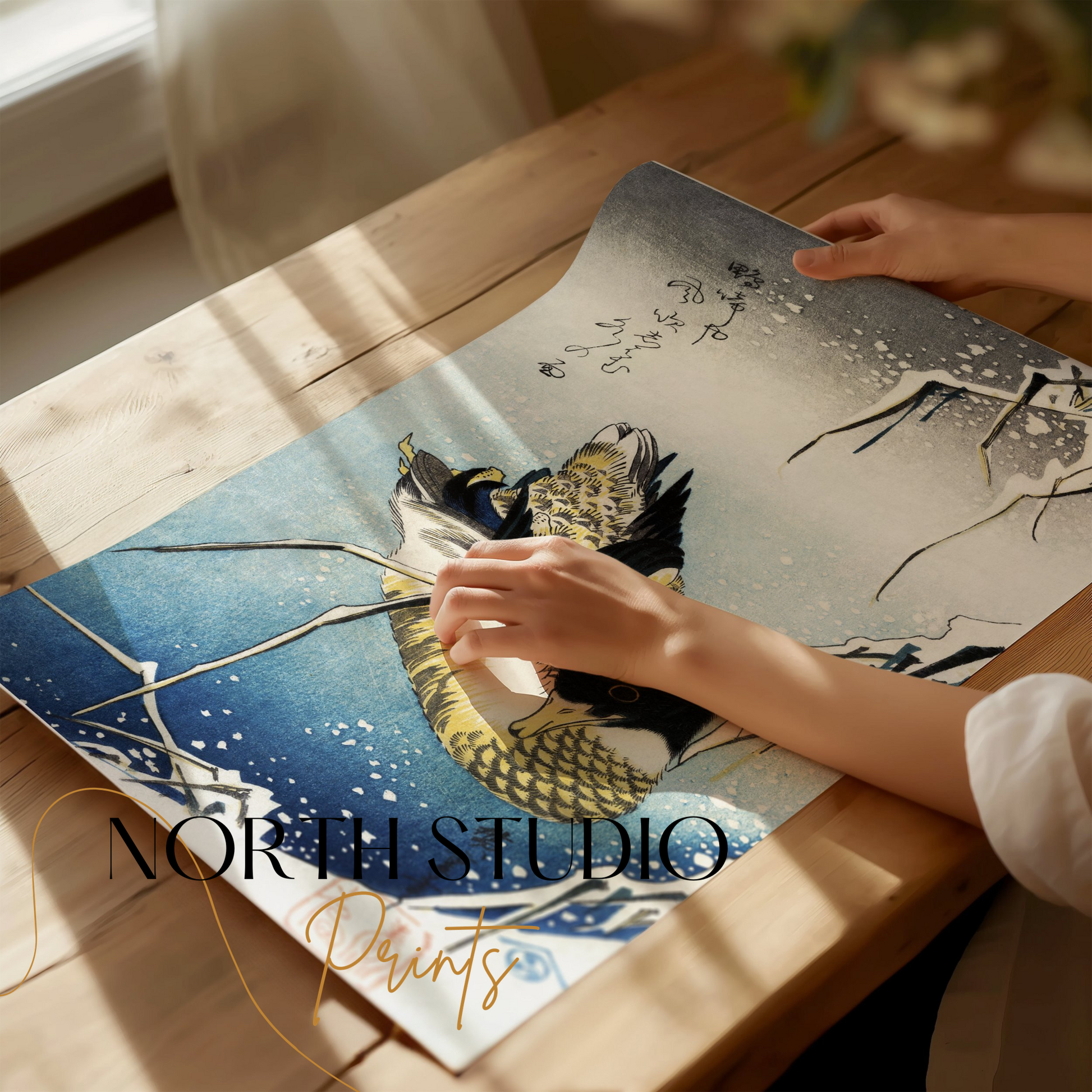 Premium Poster of Japanese Vintage Style Serene Duck Art Prints Posters