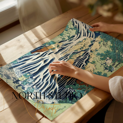 Premium Poster of Japanese Waterfall Art Ukiyo e Painting Style Posters