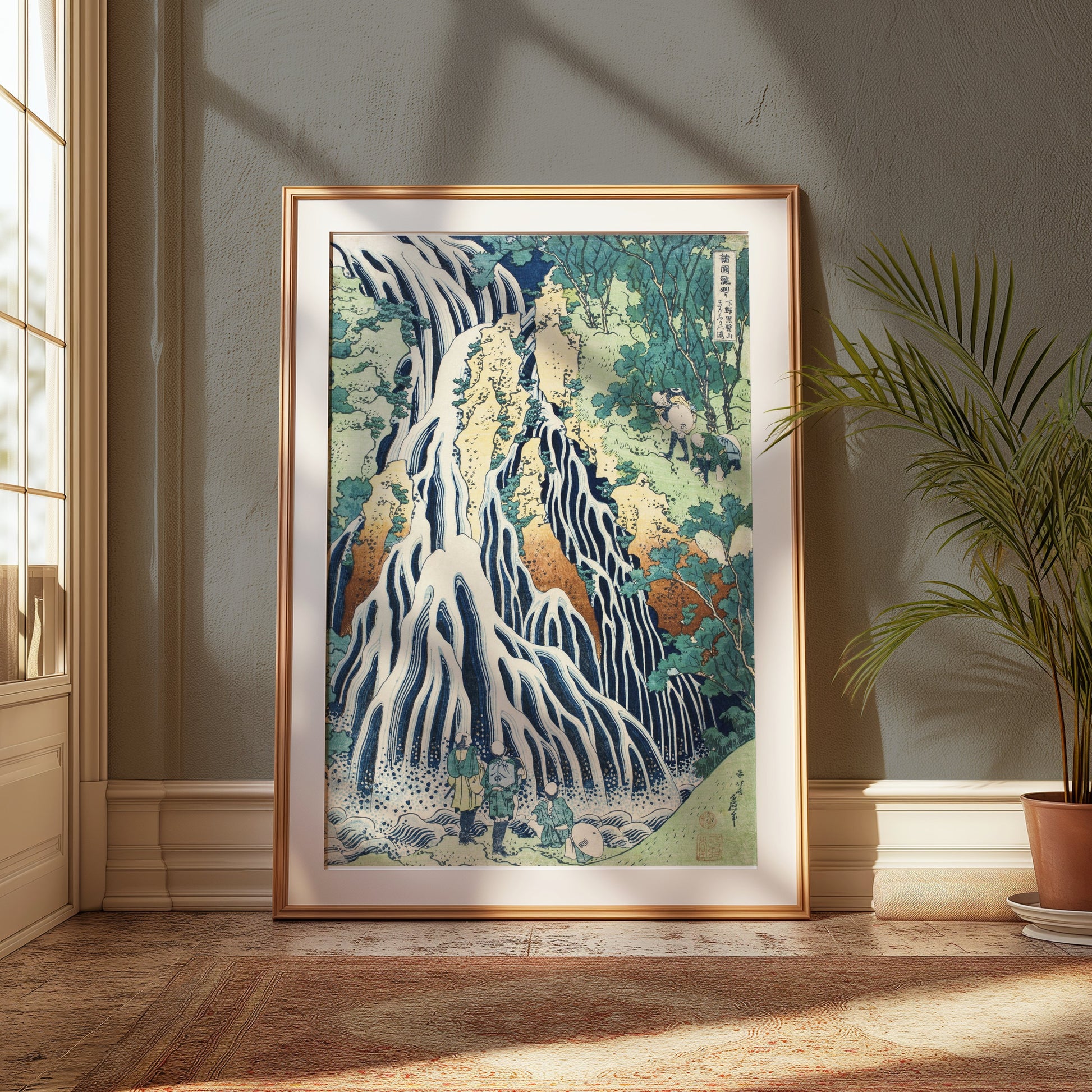 Premium Poster of Japanese Waterfall Art Ukiyo e Painting Style Posters