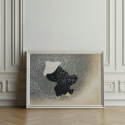 Premium Poster of Japanese Woman in Snowstorm Abstract Art Posters