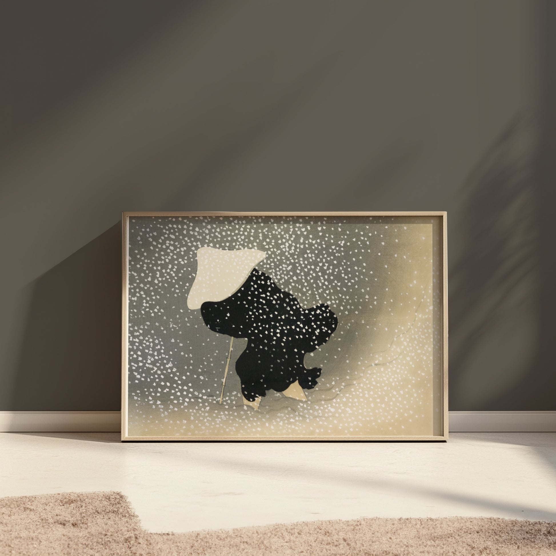 Premium Poster of Japanese Woman in Snowstorm Abstract Art Posters