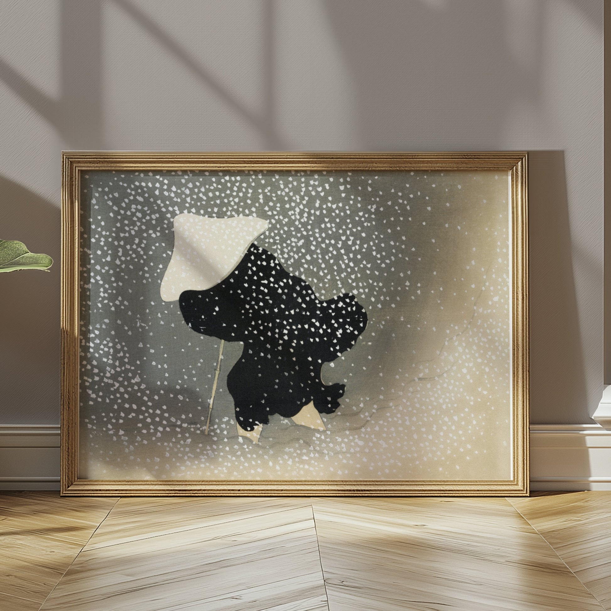 Premium Poster of Japanese Woman in Snowstorm Abstract Art Posters
