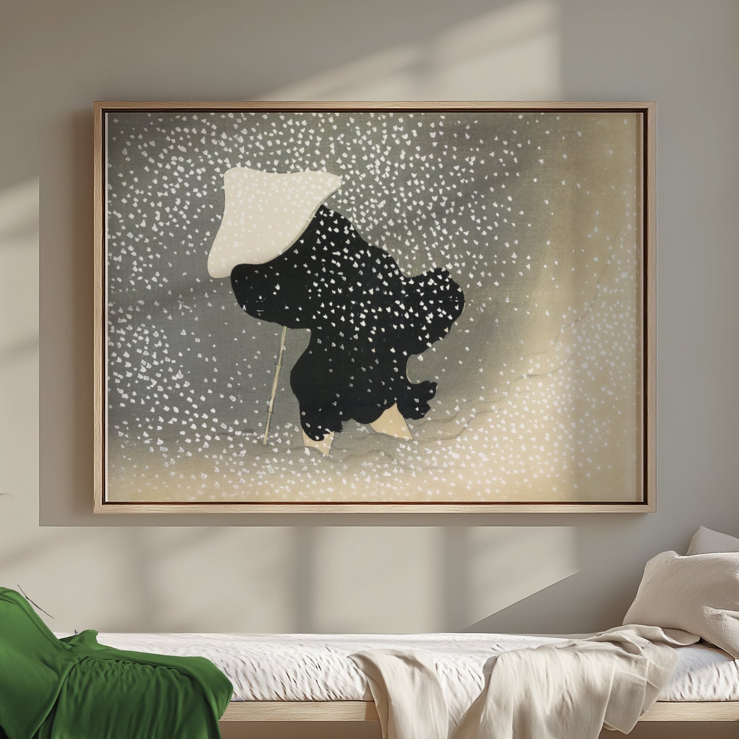 Premium Poster of Japanese Woman in Snowstorm Abstract Art Posters