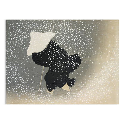 Premium Poster of Japanese Woman in Snowstorm Abstract Art Posters