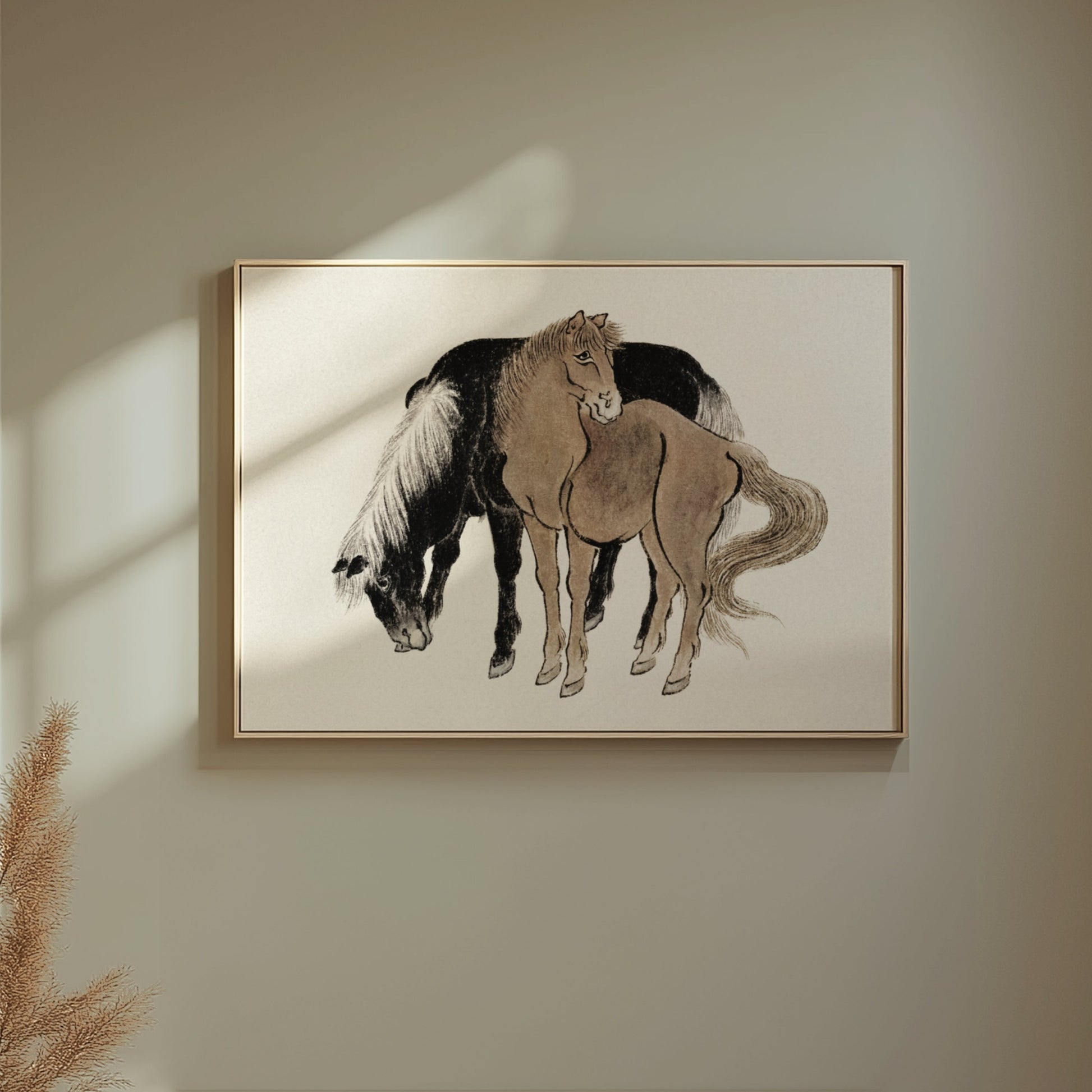 Premium Poster of Japanese style horse illustration. Beautiful horse Posters