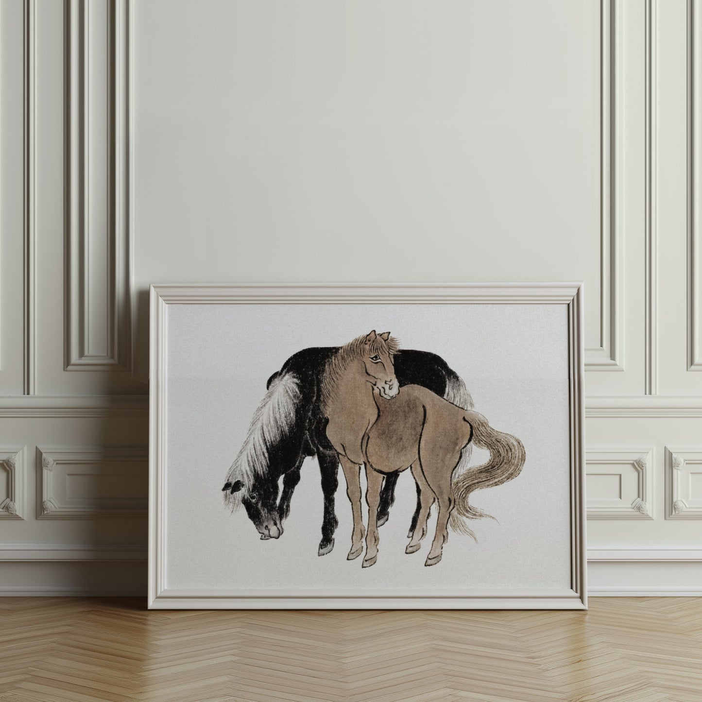Premium Poster of Japanese style horse illustration. Beautiful horse Posters