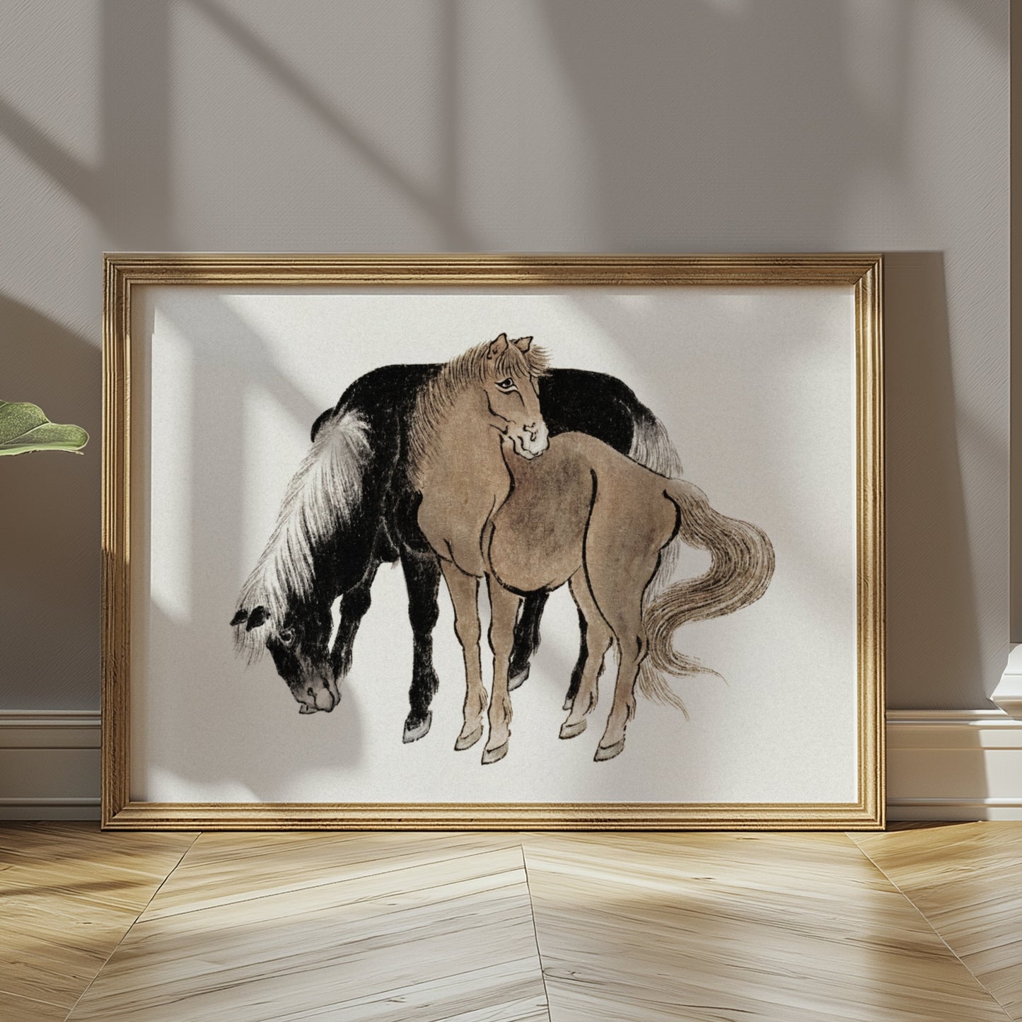 Premium Poster of Japanese style horse illustration. Beautiful horse Posters