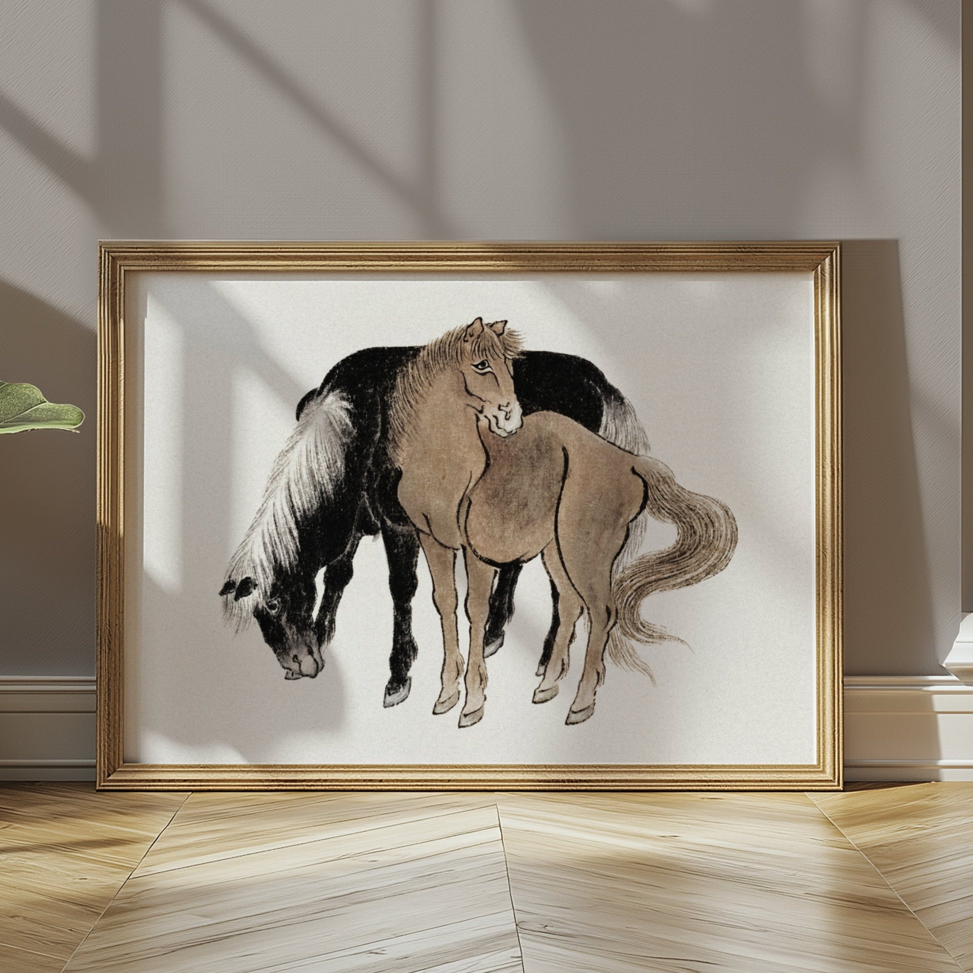Premium Poster of Japanese style horse illustration. Beautiful horse Posters