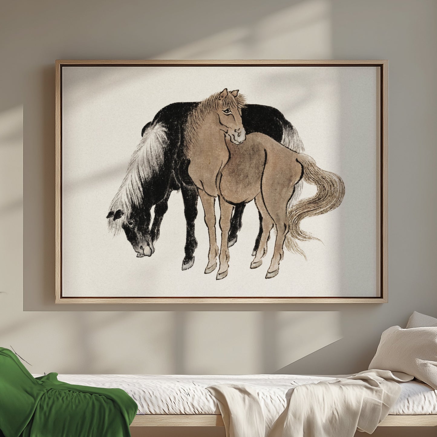 Premium Poster of Japanese style horse illustration. Beautiful horse Posters