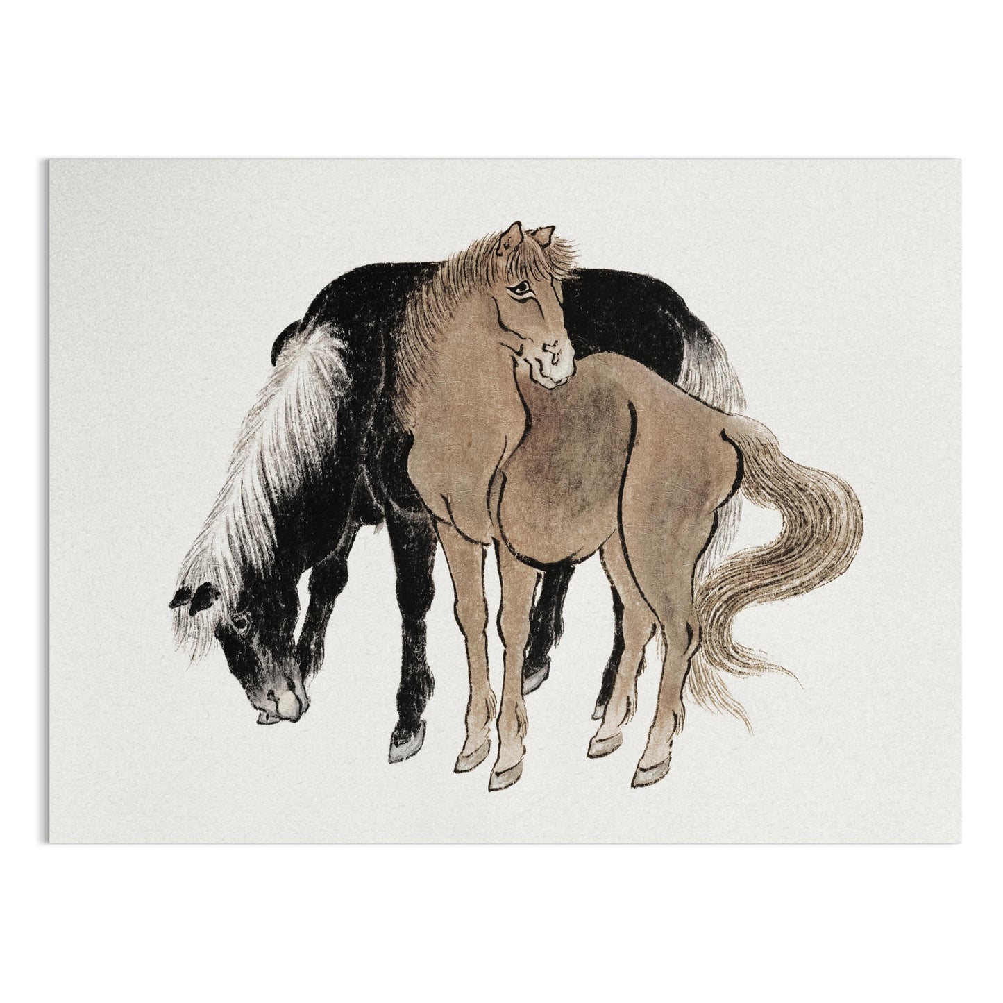Premium Poster of Japanese style horse illustration. Beautiful horse Posters
