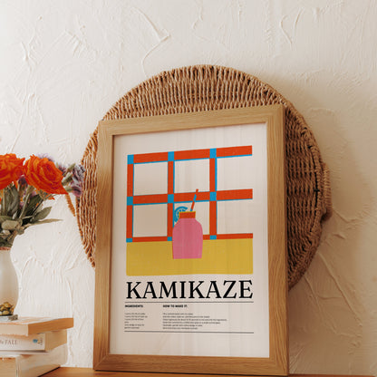 Premium Poster of Kamikaze Cocktail Ingredients Recipe Design Posters