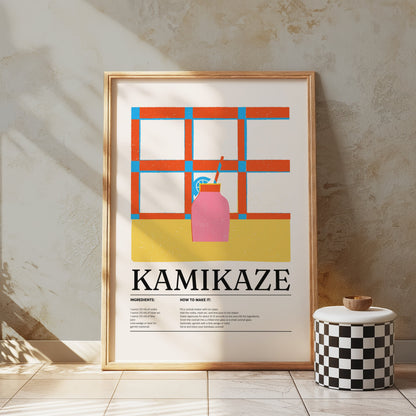 Premium Poster of Kamikaze Cocktail Ingredients Recipe Design Posters