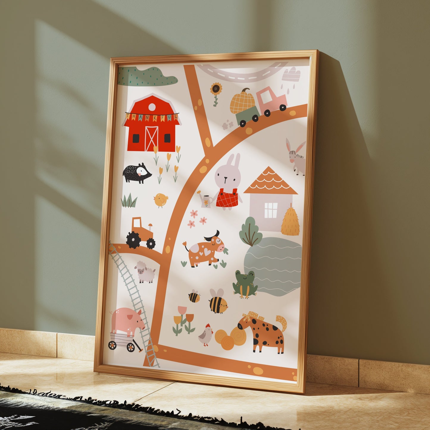 Premium Poster of Kids Farm Adventure Animals and Vehicles Posters