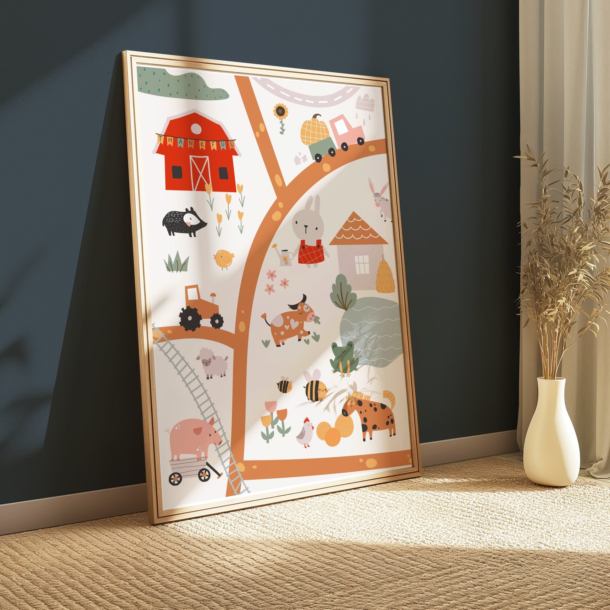 Premium Poster of Kids Farm Adventure Animals and Vehicles Posters